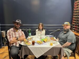 Ross Brown, Stephanie Riegel, Derek Stuart, Out to Lunch at Mansurs on the Boulevard