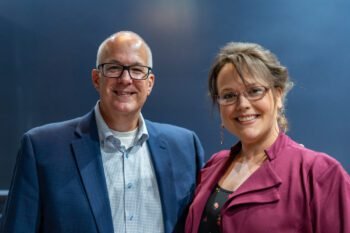 Stuart Feigley, President of Feigley Communications, and Sarah Klocke, Executive Director of Theatre Baton Rouge, Out to Lunch at Mansurs on the Boulevard in Baton Rouge