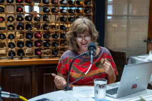 Amy Irvin gets her first lesson in Mahjoong over lunch at Mansurs On The Boulevard