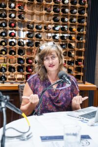 Amy Irvin maintains her signature NPR style even-handedness as host of Out to Lunch at Mansurs On The Boulevard